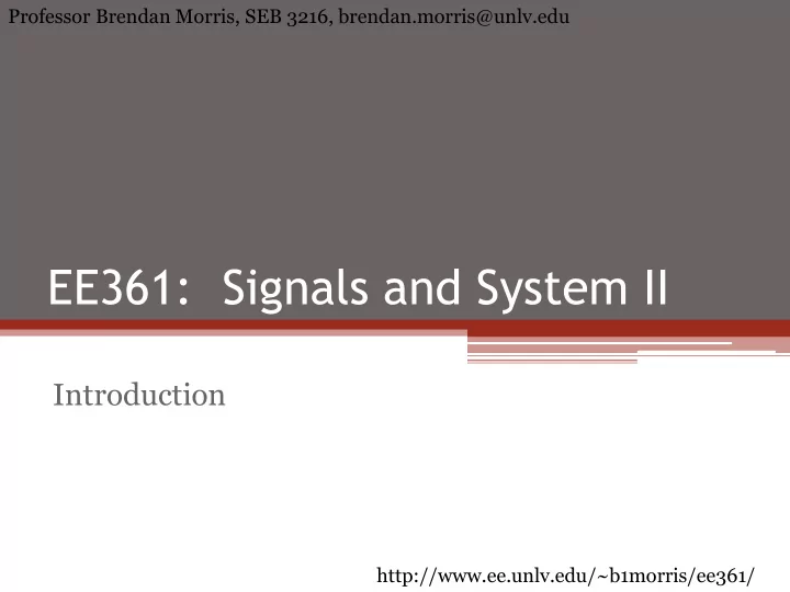 ee361 signals and system ii