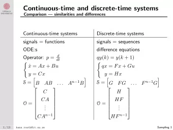 Continuous-time and discrete-time systems  Comparison  similarities and differences