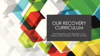 OUR RECOVERY  CURRICULUM  The Federation of St Elpheges and  Regina Coeli Catholic Primary