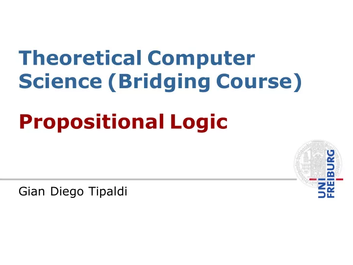 theoretical computer science bridging course