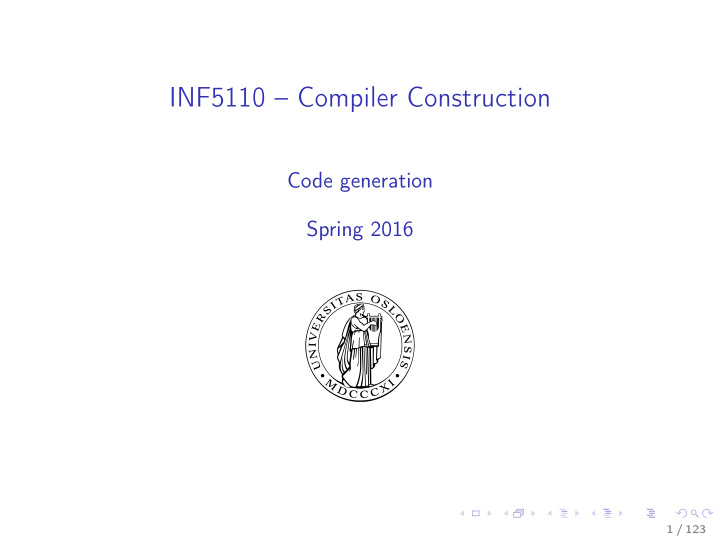 inf5110 compiler construction