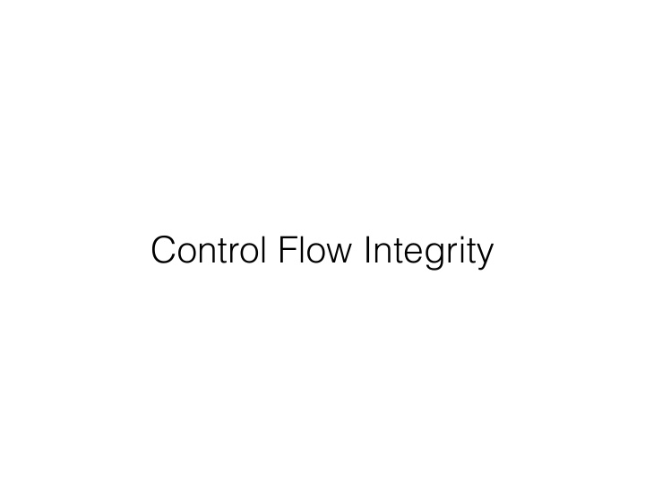 control flow integrity behavior based detection