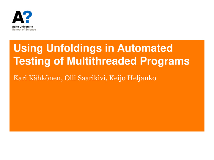 testing of multithreaded programs