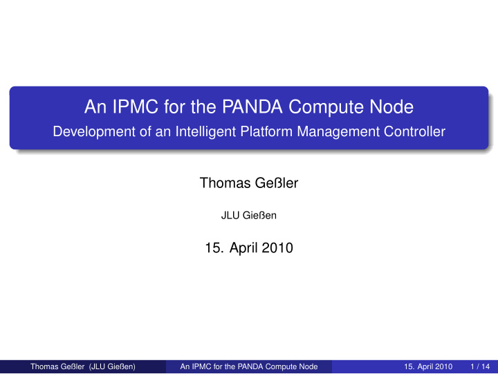 an ipmc for the panda compute node