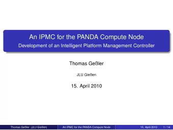 An IPMC for the PANDA Compute Node  Development of an Intelligent Platform Management Controller