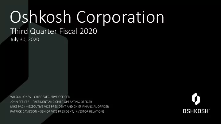 oshkosh corporation