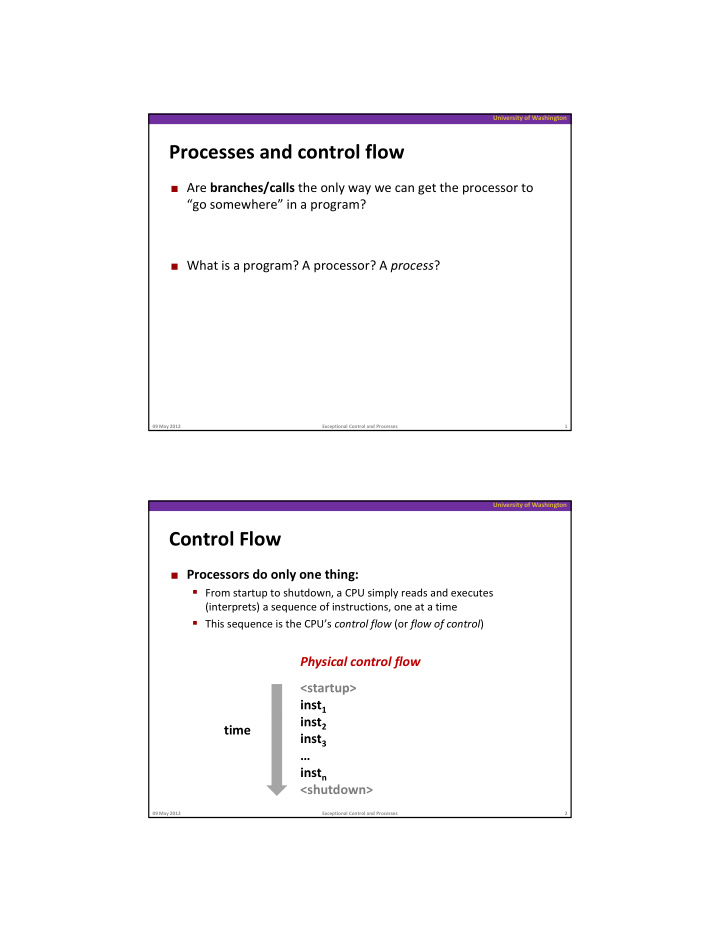 processes and control flow