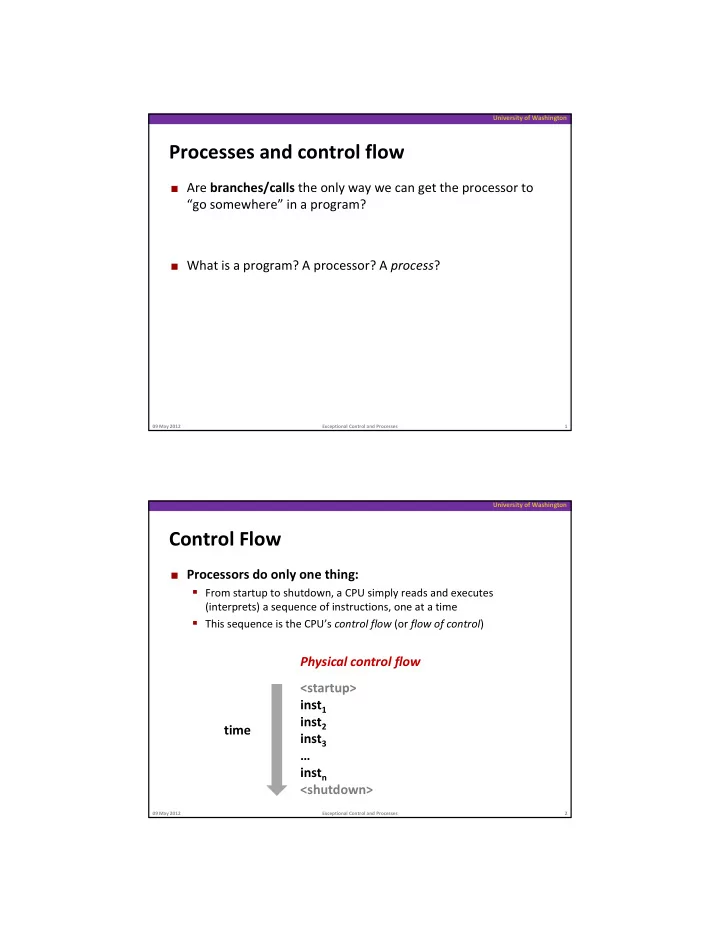 processes and control flow