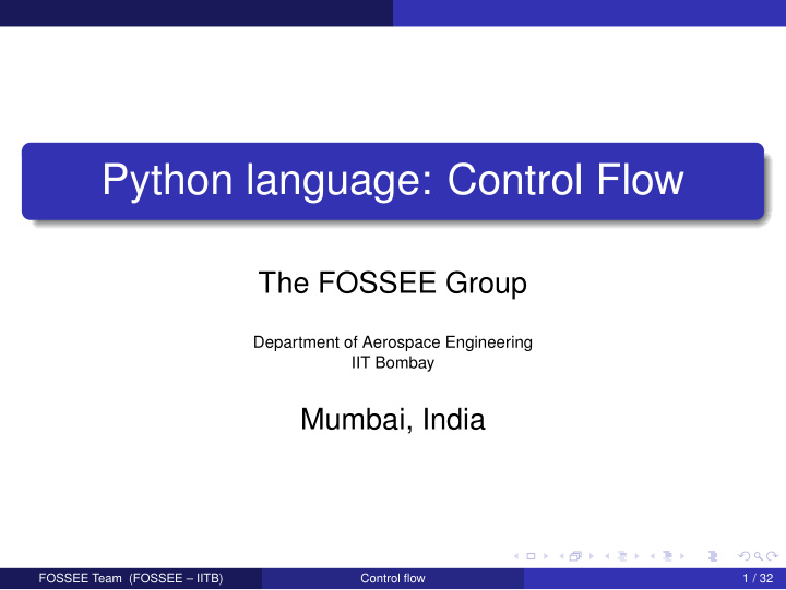 python language control flow