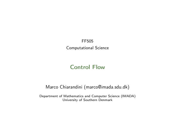 control flow