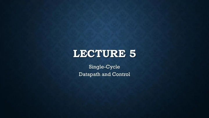 lecture 5