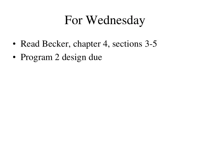 for wednesday