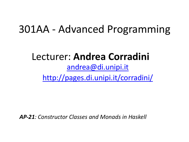 301aa advanced programming