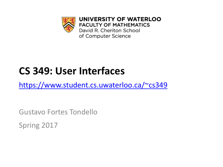 cs 349 user interfaces