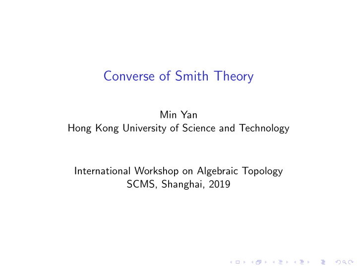 converse of smith theory