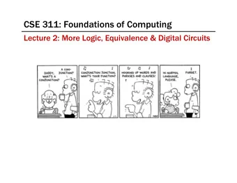 CSE 311: Foundations of Computing  Lecture 2: More Logic, Equivalence &amp; Digital Circuits  If