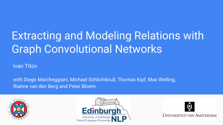 extracting and modeling relations with graph