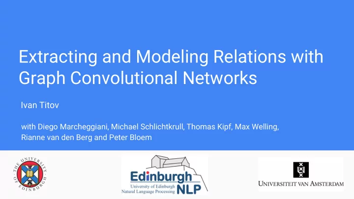 extracting and modeling relations with graph
