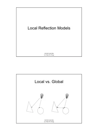 Local Reflection Models  CS5502 Fall 2006  (c) Chun-Fa Chang  Local vs. Global  CS5502 Fall 2006
