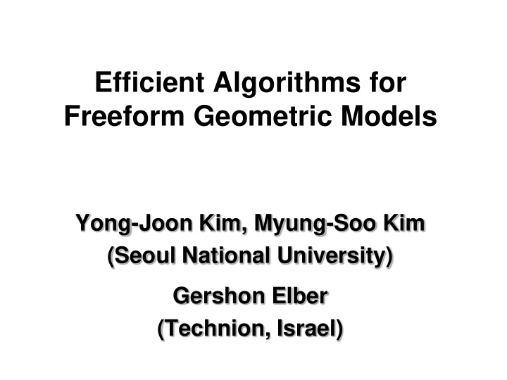 freeform geometric models