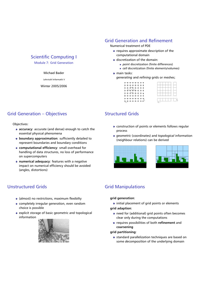 grid generation and refinement