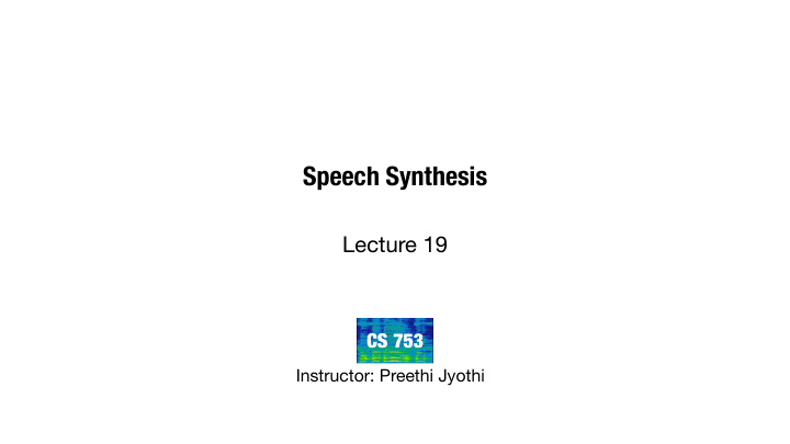 speech synthesis