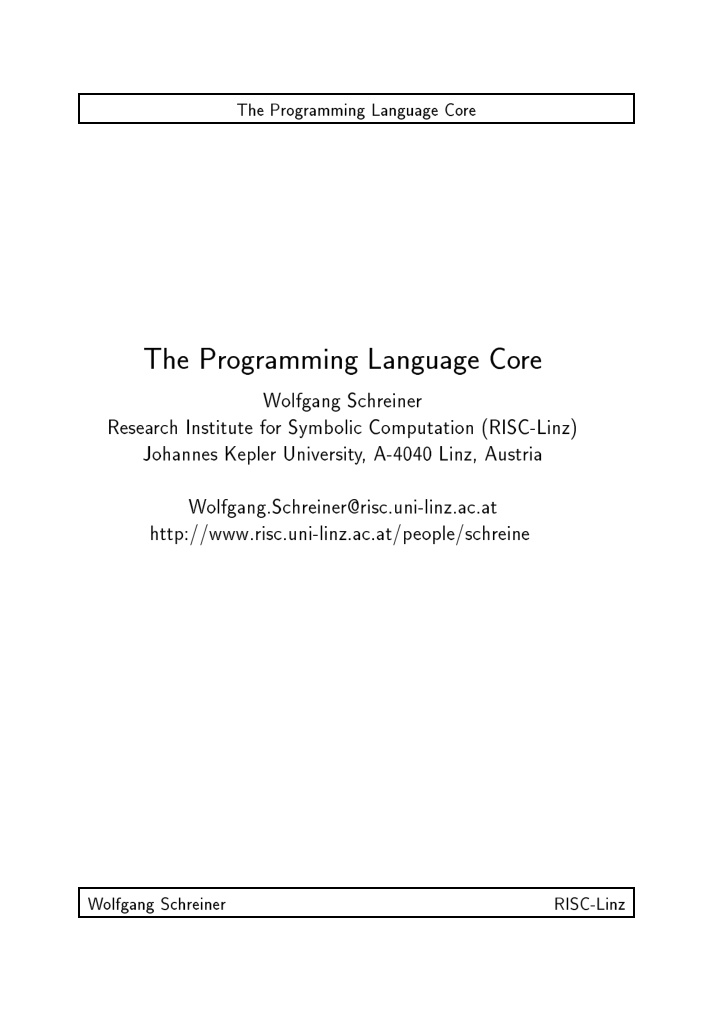 the programming language co re the programming language