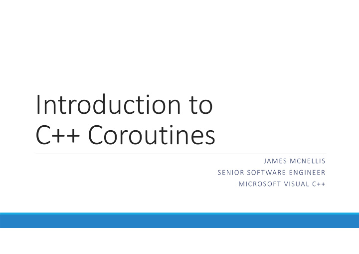introduction to c coroutines