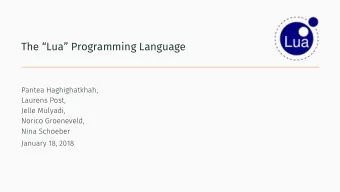 The Lua Programming Language  Background   Created in 1993   Petrobras (Brazil)