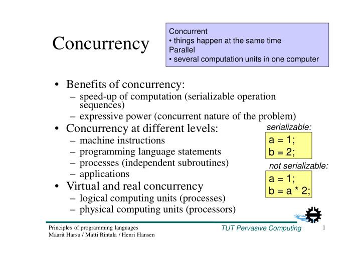 concurrency