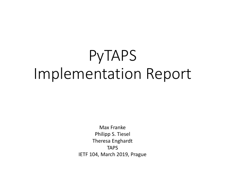 pytaps implementation report