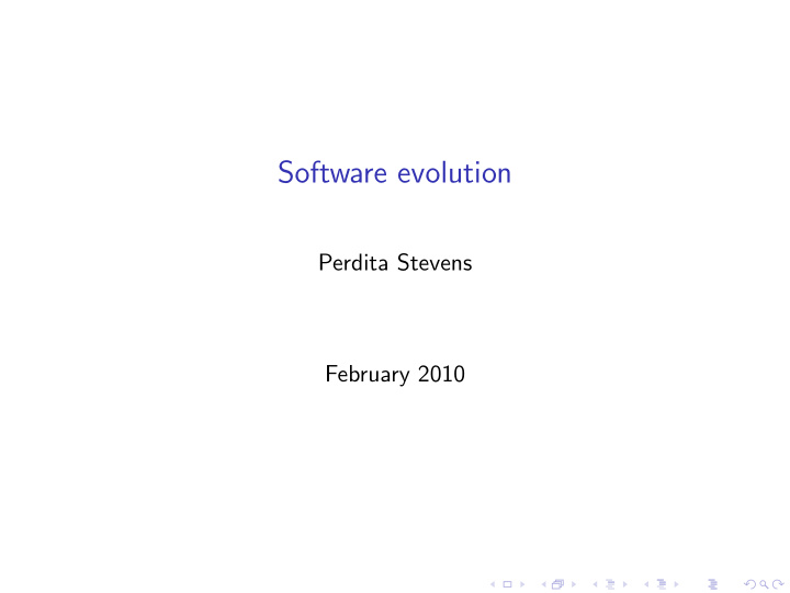 software evolution