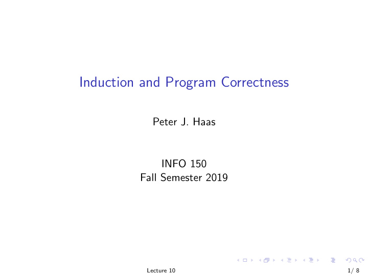 induction and program correctness