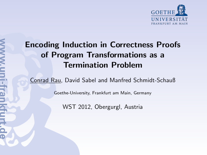 encoding induction in correctness proofs of program