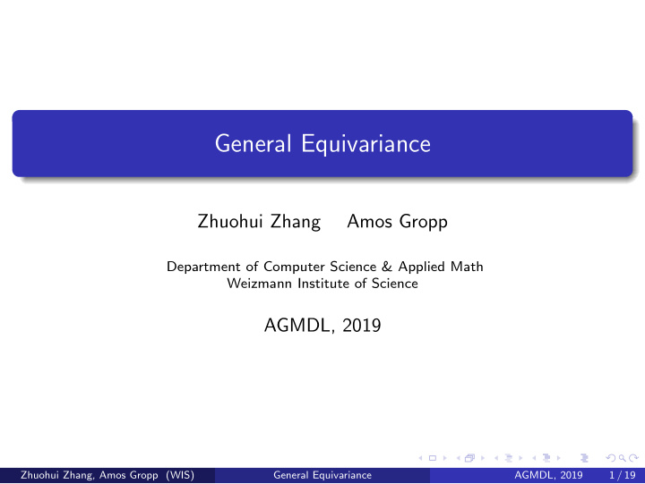 general equivariance