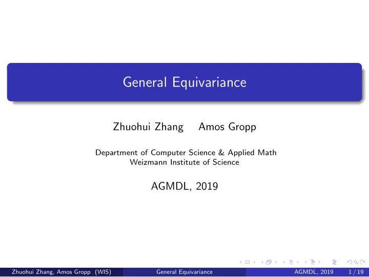 general equivariance