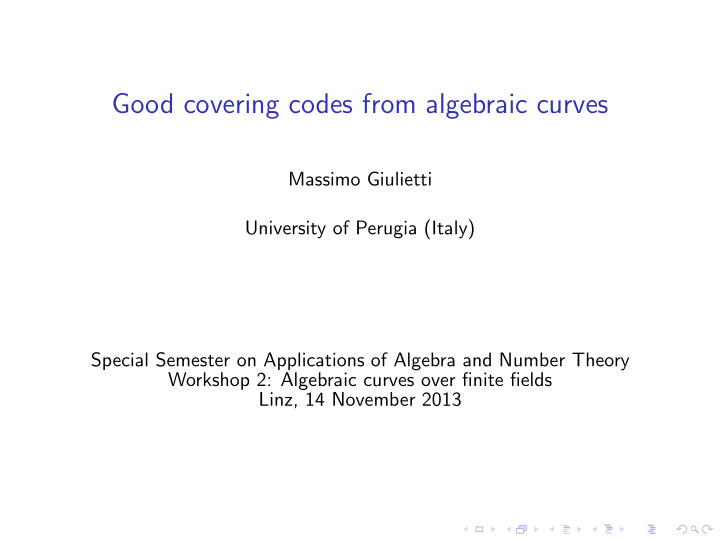 good covering codes from algebraic curves