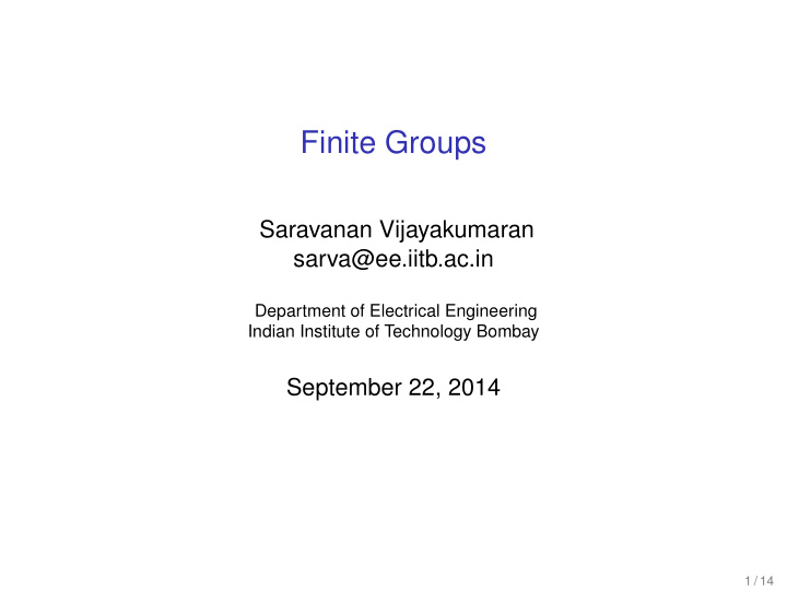finite groups
