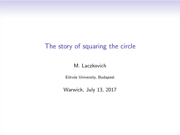 the story of squaring the circle