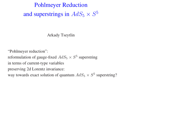 pohlmeyer reduction