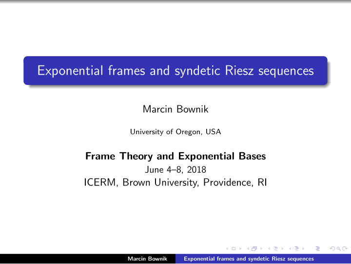 exponential frames and syndetic riesz sequences