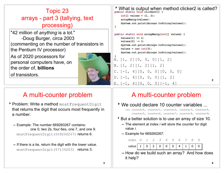 a multi counter problem a multi counter problem