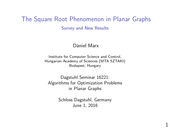 the square root phenomenon in planar graphs