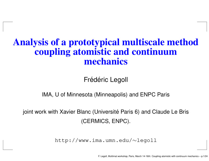 analysis of a prototypical multiscale method coupling