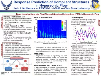 Response Prediction of Compliant Structures  in Hypersonic Flow  Jack J. McNamara ---