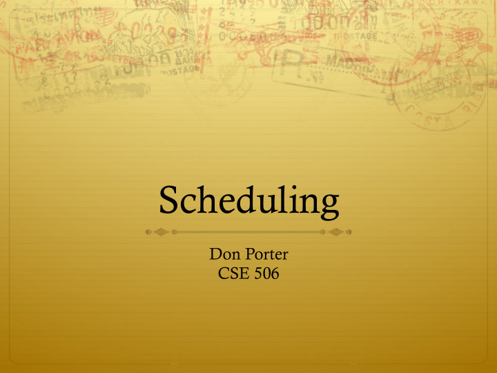 scheduling