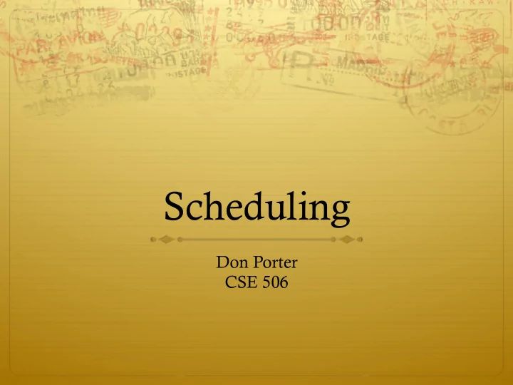 scheduling