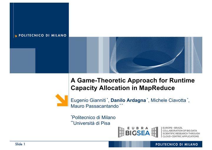 a game theoretic approach for runtime capacity allocation