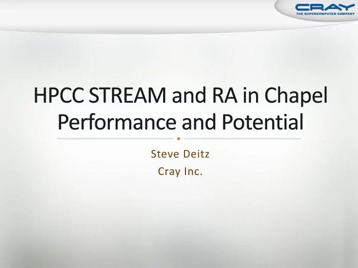 steve deitz cray inc