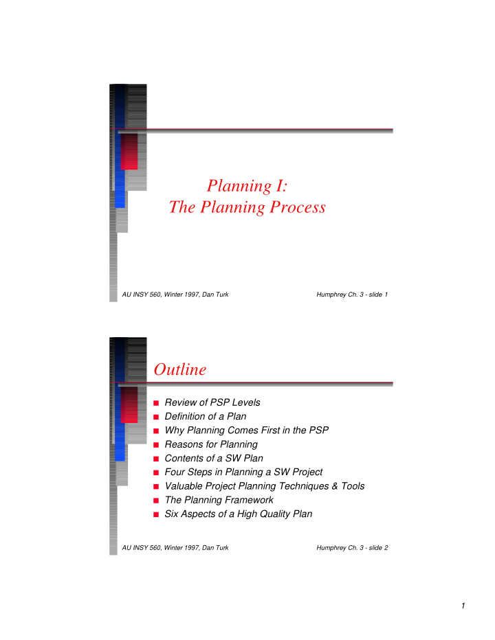 planning i planning i the planning process the planning